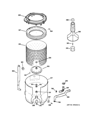 Tub, basket & agitator