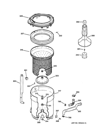 Tub, basket & agitator