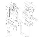 GE GLD4400N00BB escutcheon & door assembly diagram