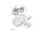 GE JXDC440R2WH cooktop diagram