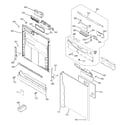 GE EDW5100N00CC escutcheon & door assembly diagram