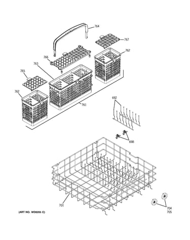 Lower rack assembly