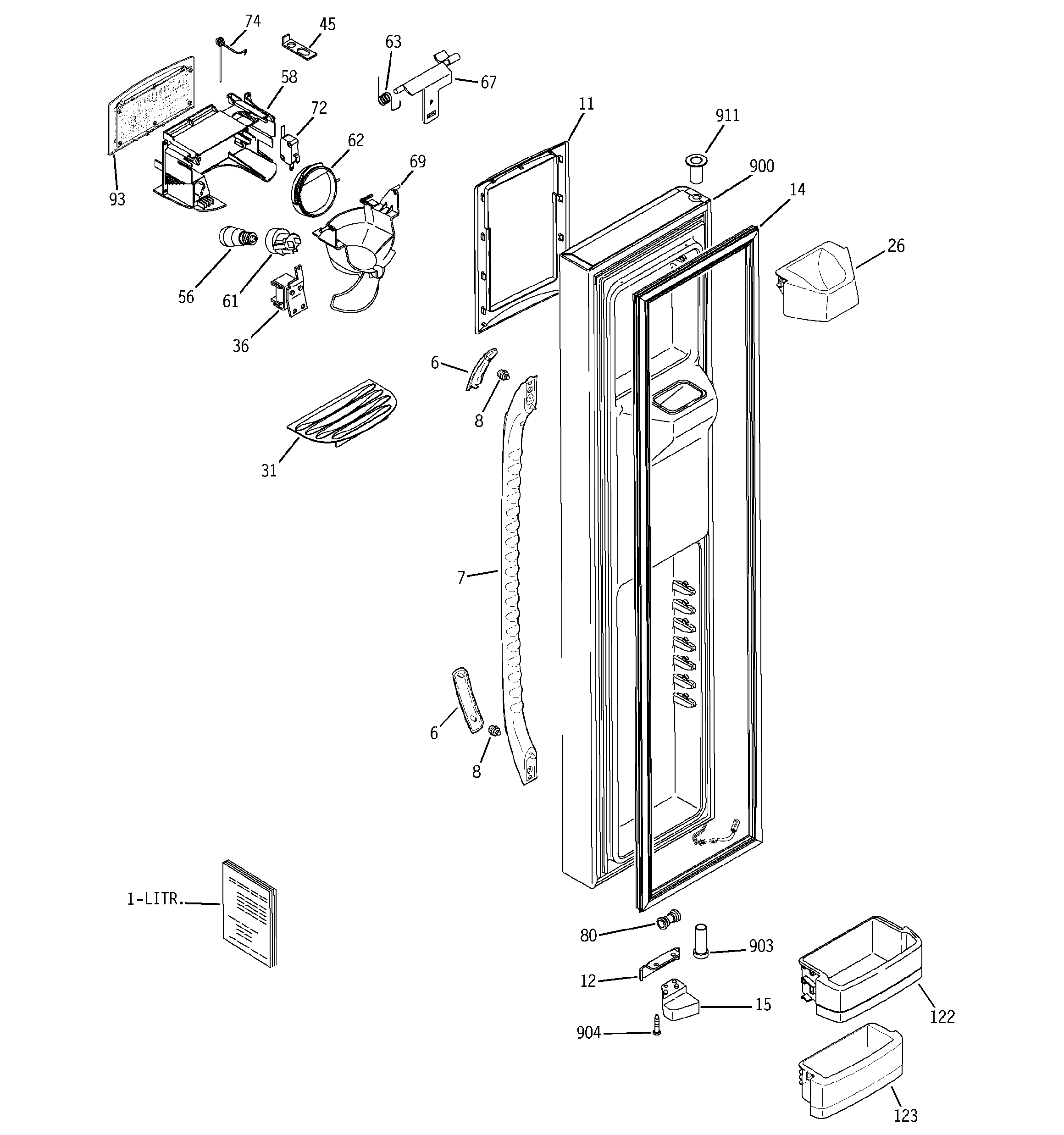 Freezer door