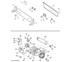 GE DJXR433EG0CC backsplash, blower & motor diagram