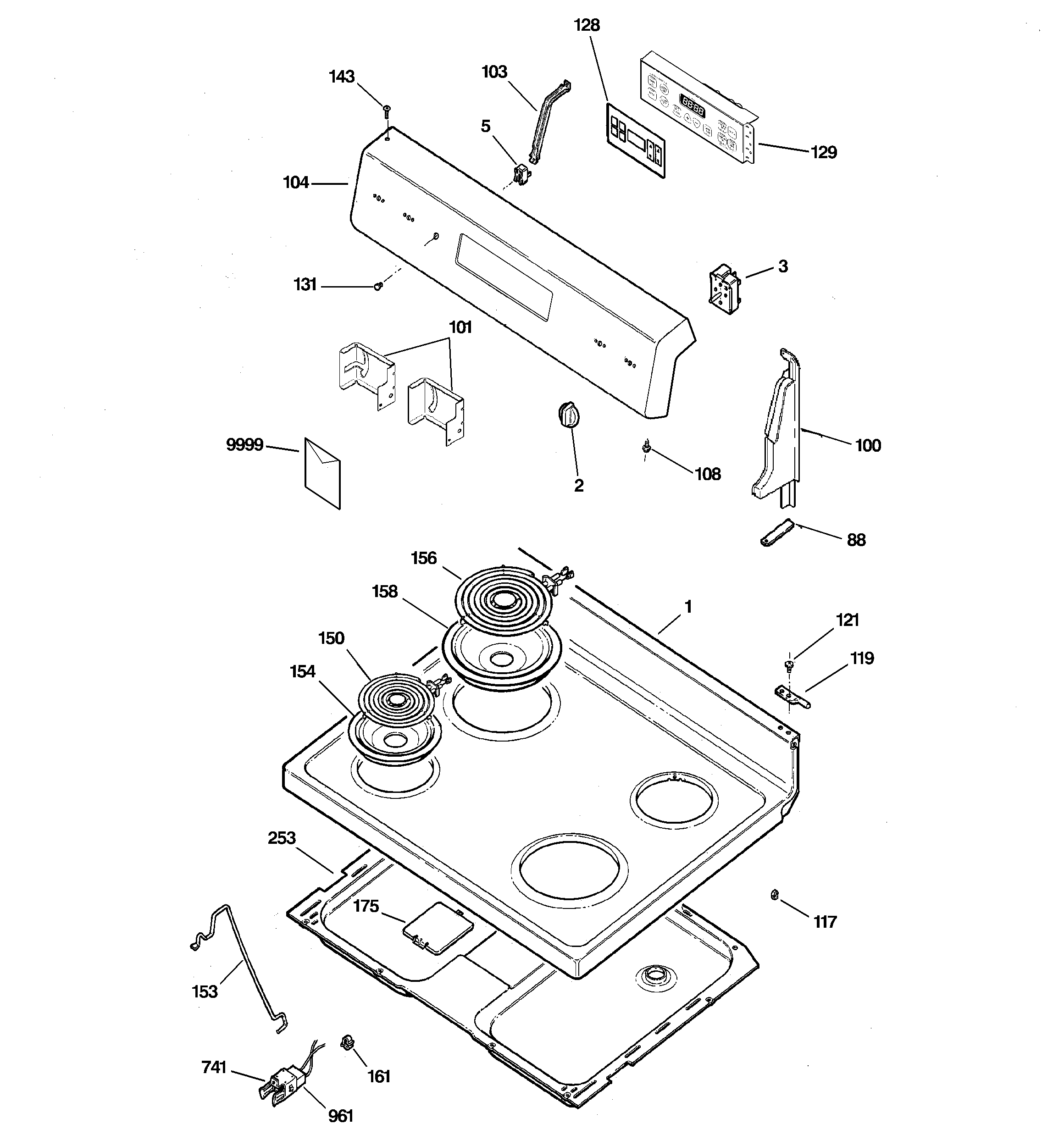 CONTROL PANEL & COOKTOP