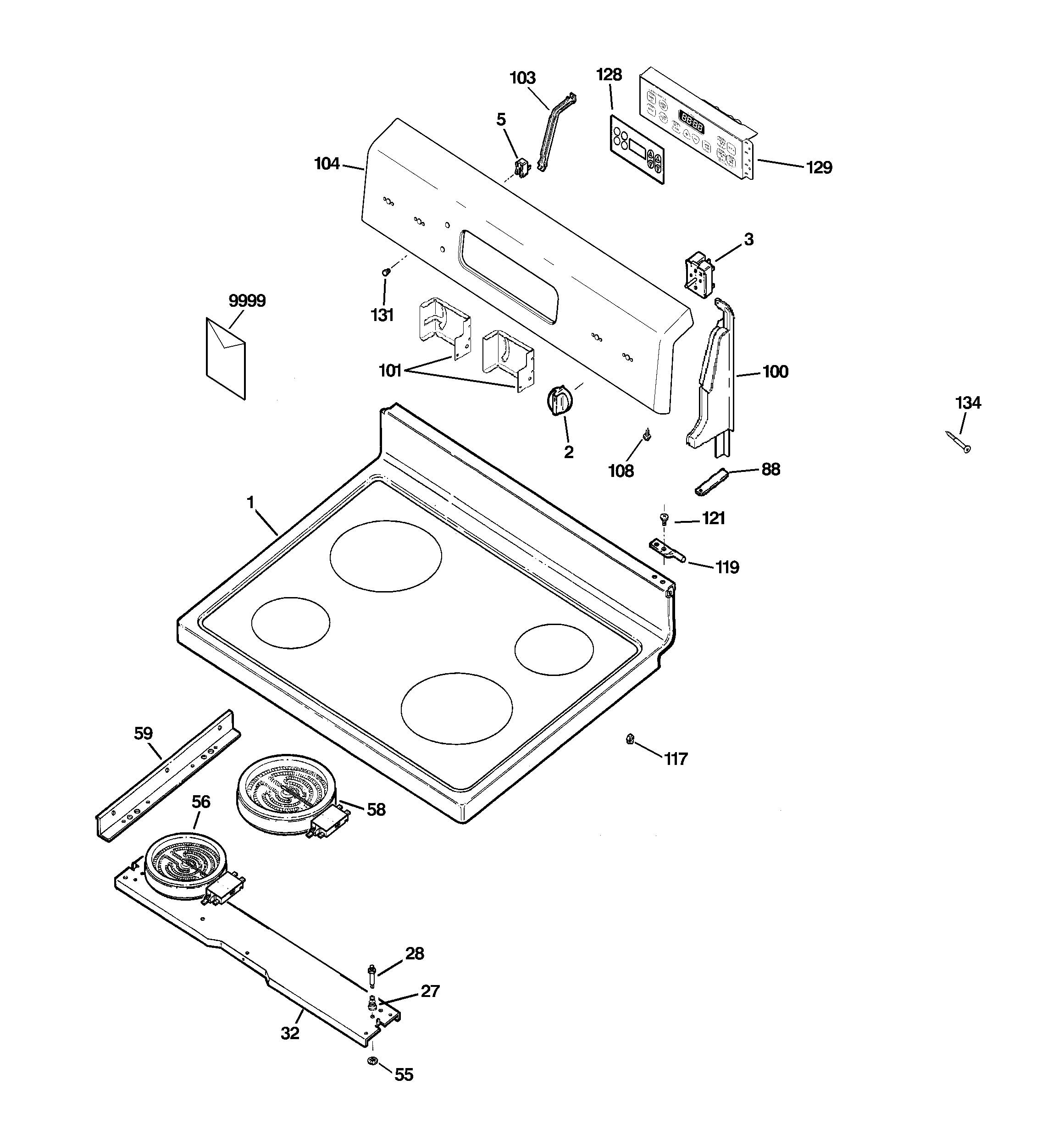 CONTROL PANEL & COOKTOP