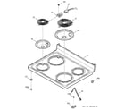 GE JCBP40WK1WW cooktop diagram