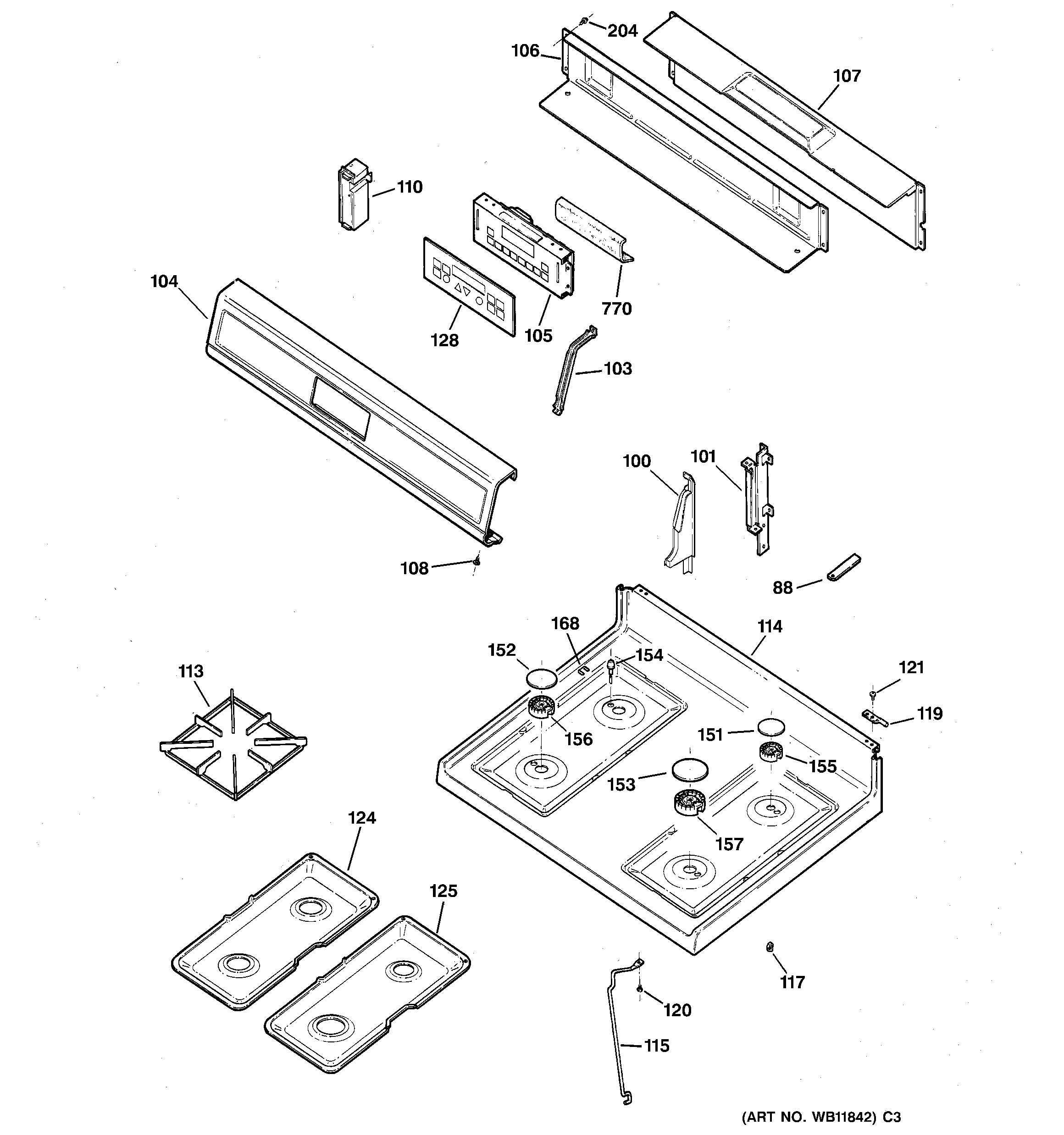 CONTROL PANEL & COOKTOP