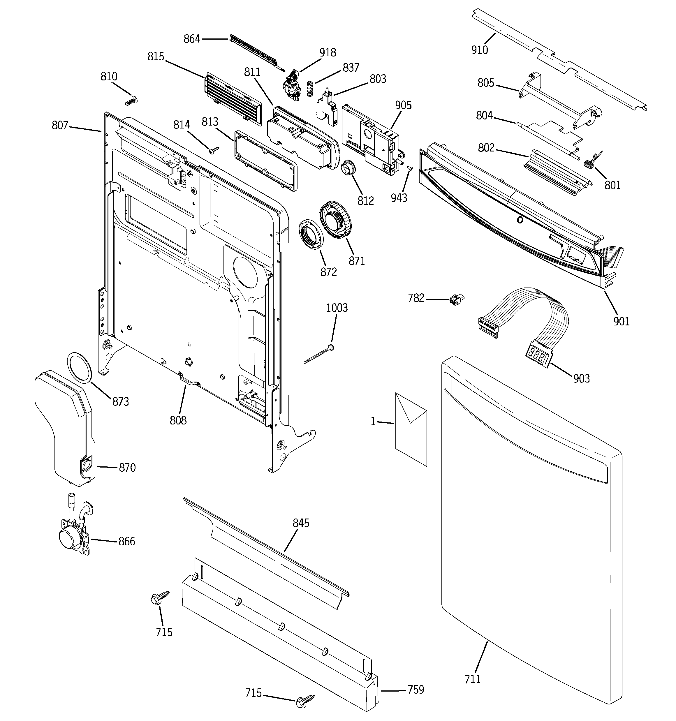 Escutcheon & door assembly
