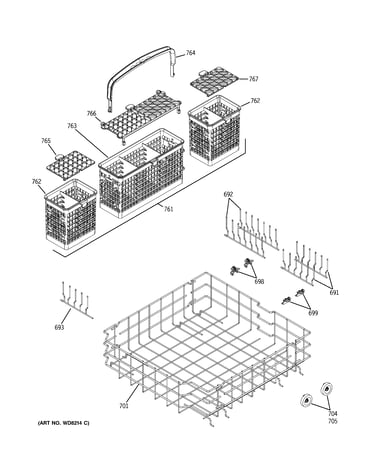 Lower rack assembly