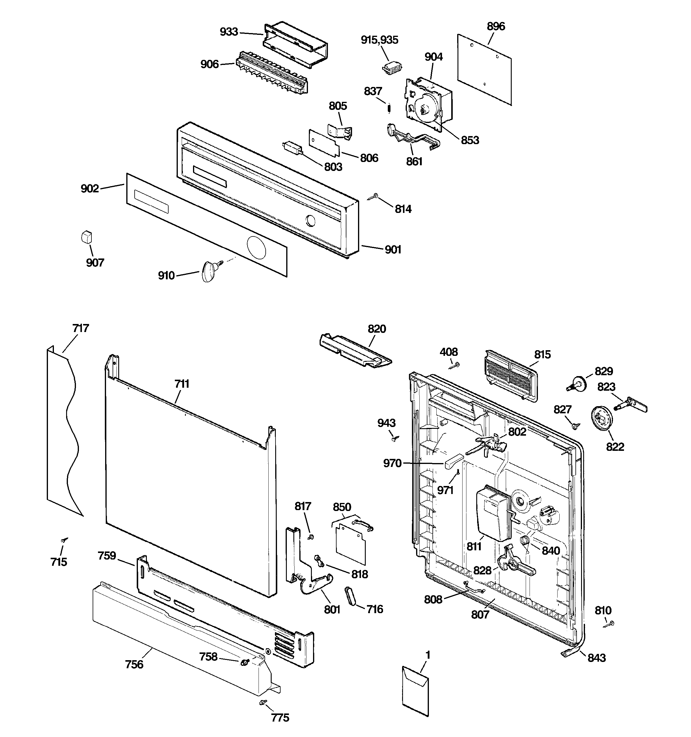 ESCUTCHEON & DOOR ASSEMBLY