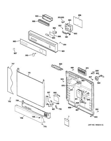 Escutcheon & door assembly