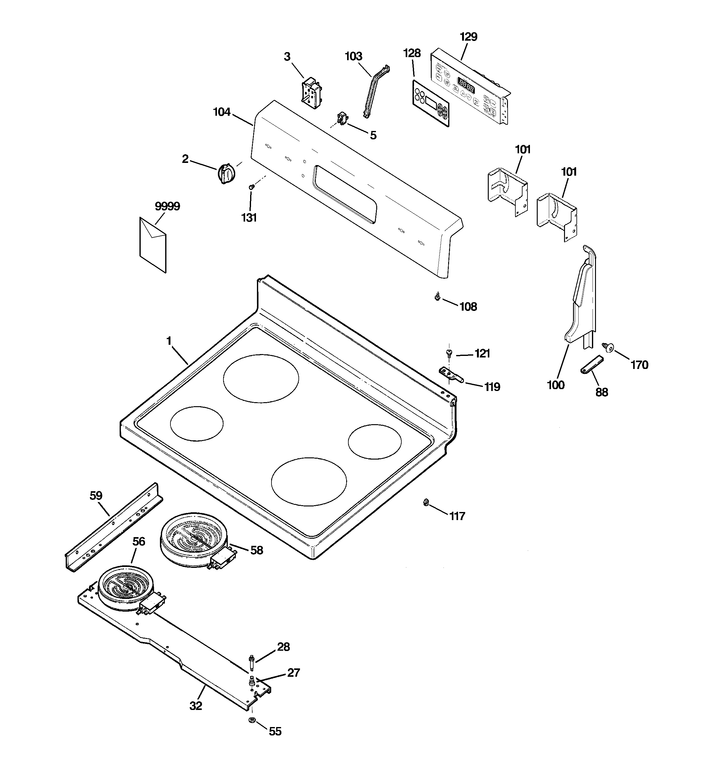 CONTROL PANEL & COOKTOP