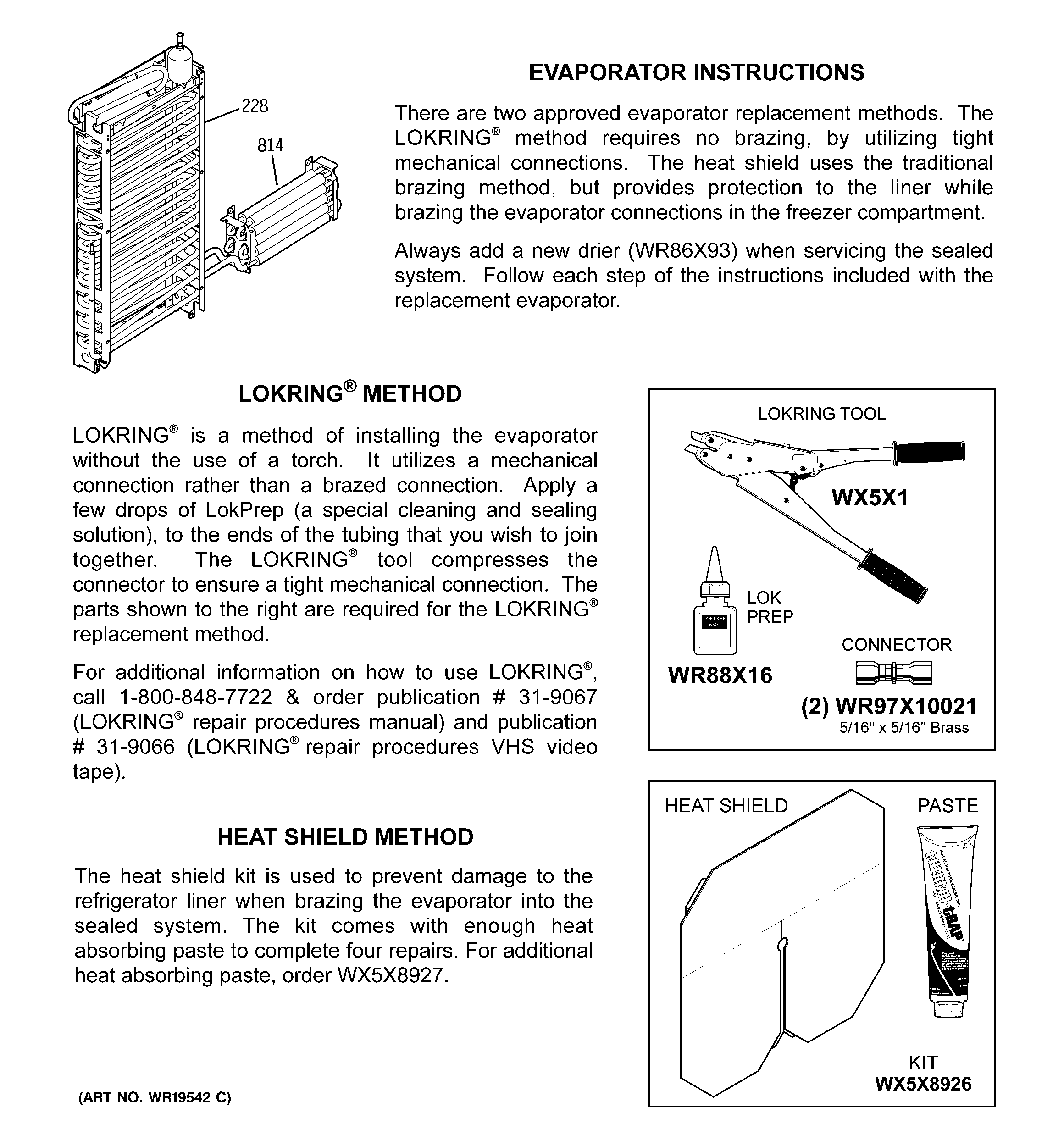 EVAPORATOR INSTRUCTIONS