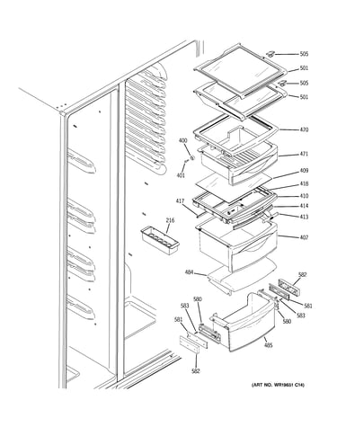 Fresh food shelves