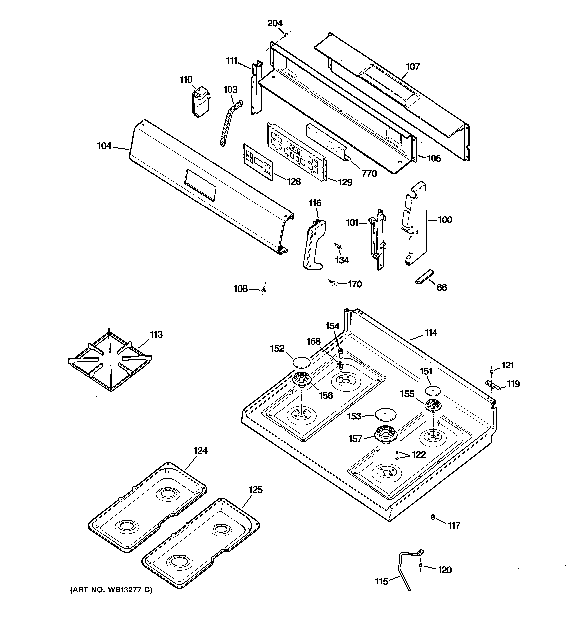 Control panel & cooktop