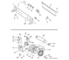 GE DLLSR40EG0WW backsplash, blower & motor assembly diagram