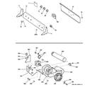 GE DLLSR40GG0WW backsplash, blower & motor assembly diagram
