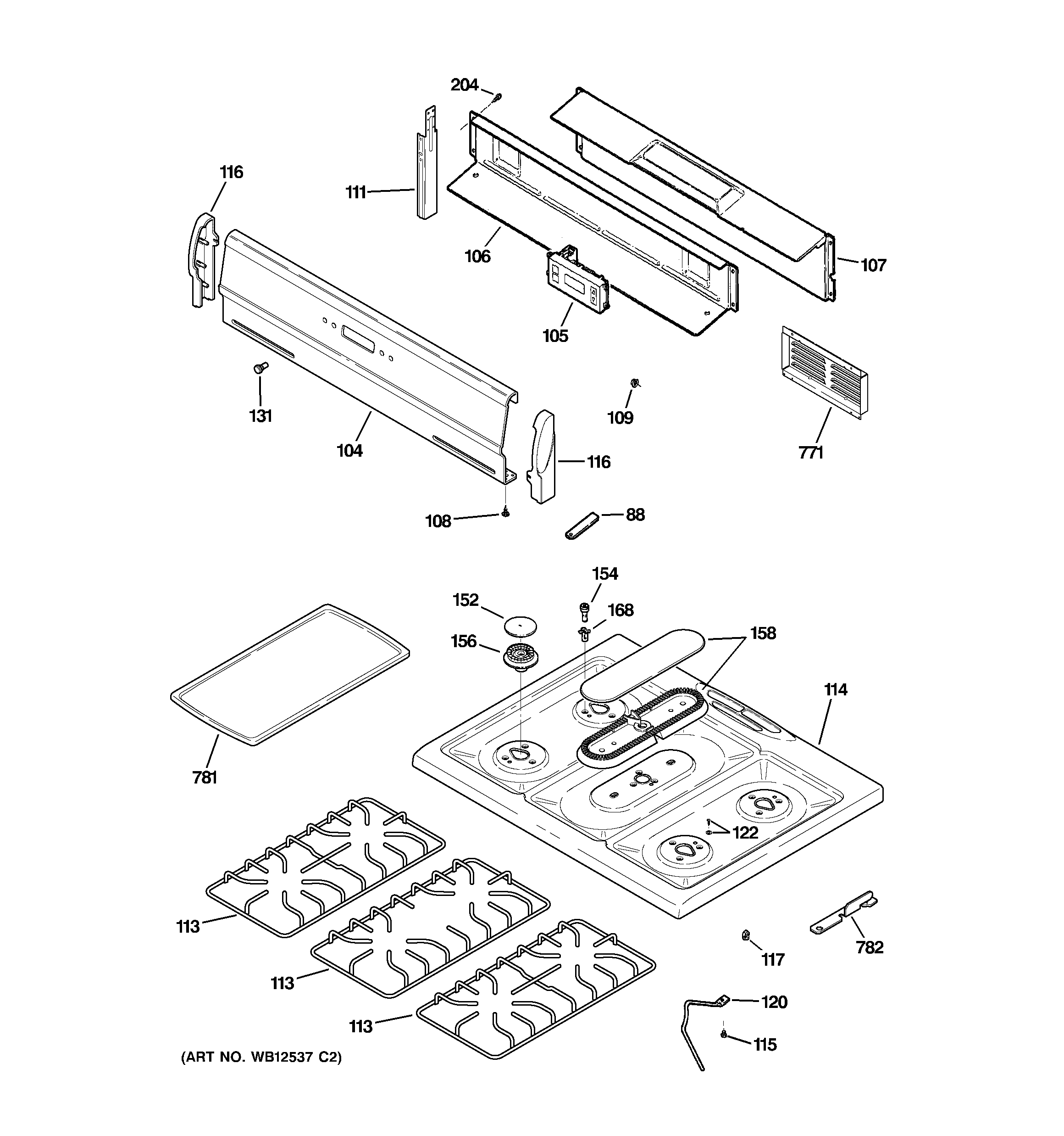 CONTROL PANEL & COOKTOP