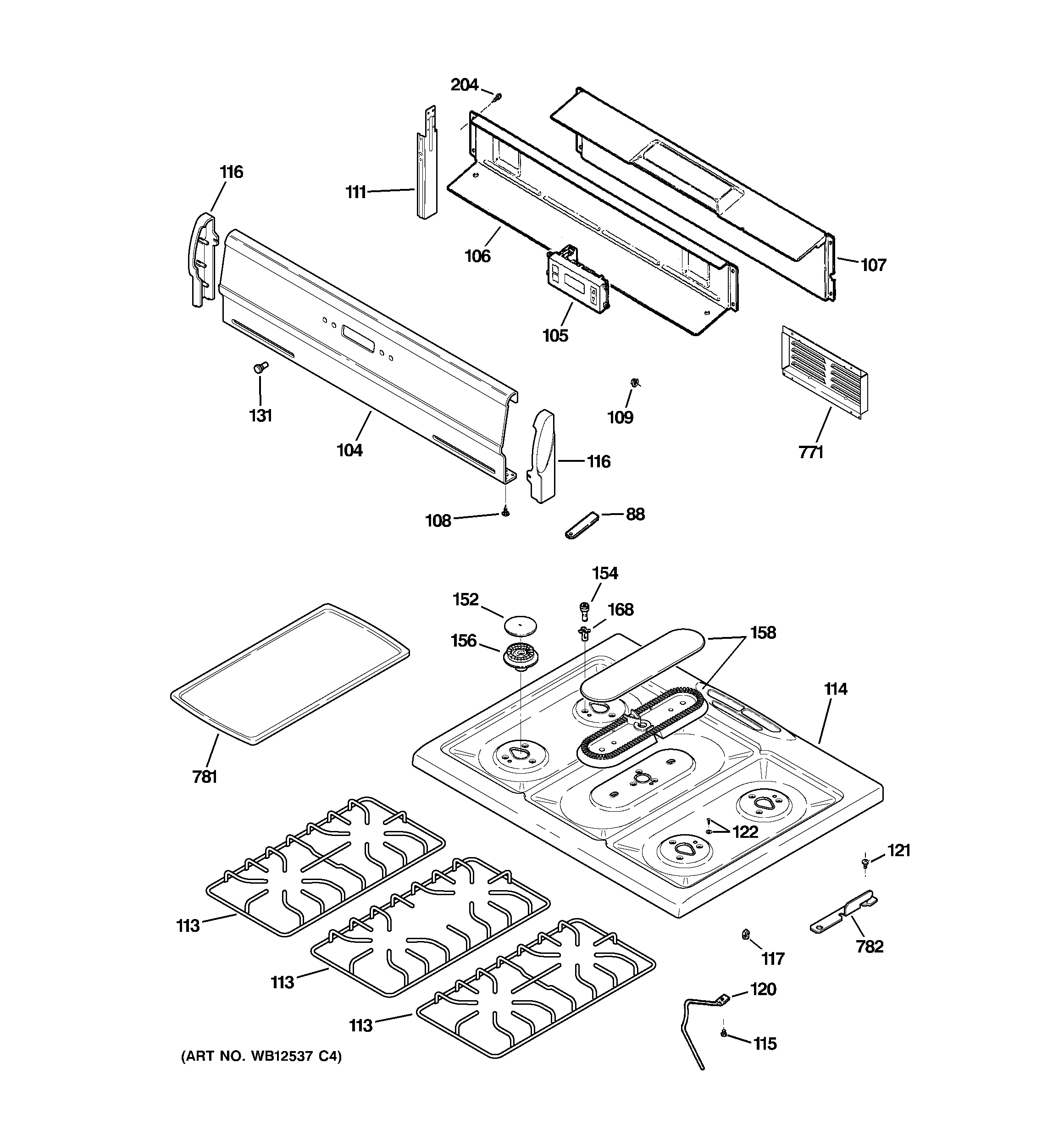 CONTROL PANEL & COOKTOP