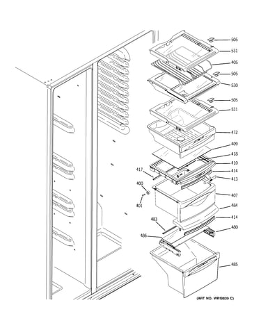 Fresh food shelves