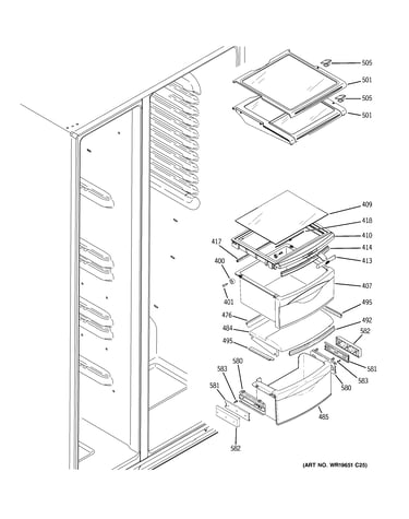 Fresh food shelves