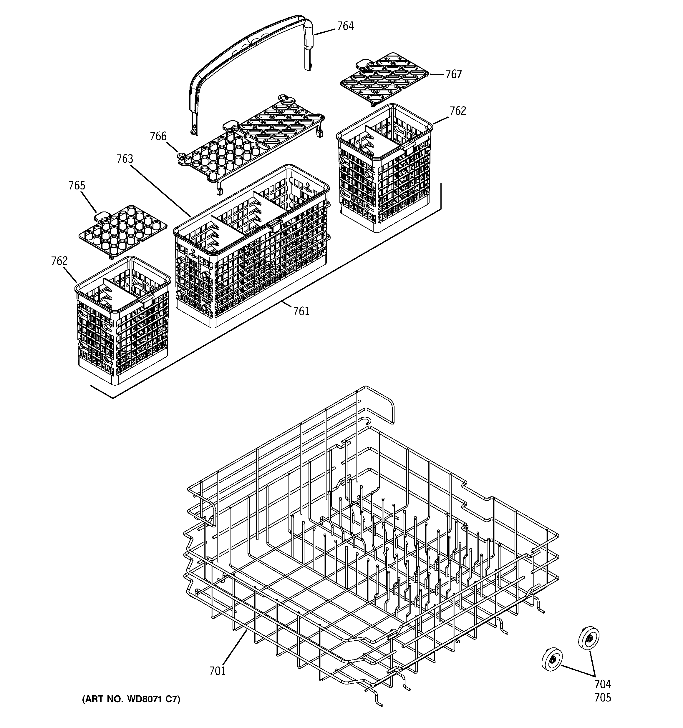 Lower rack assembly
