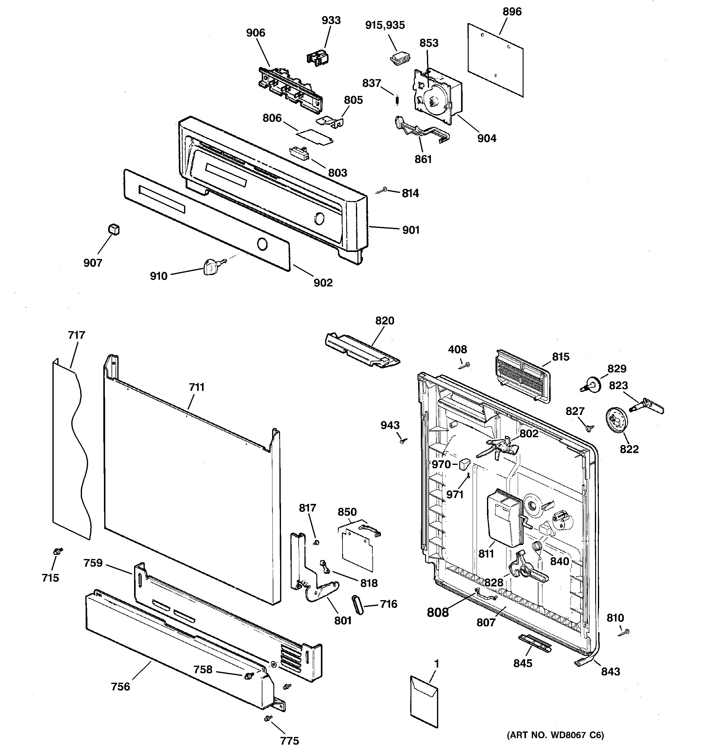Escutcheon & door assembly