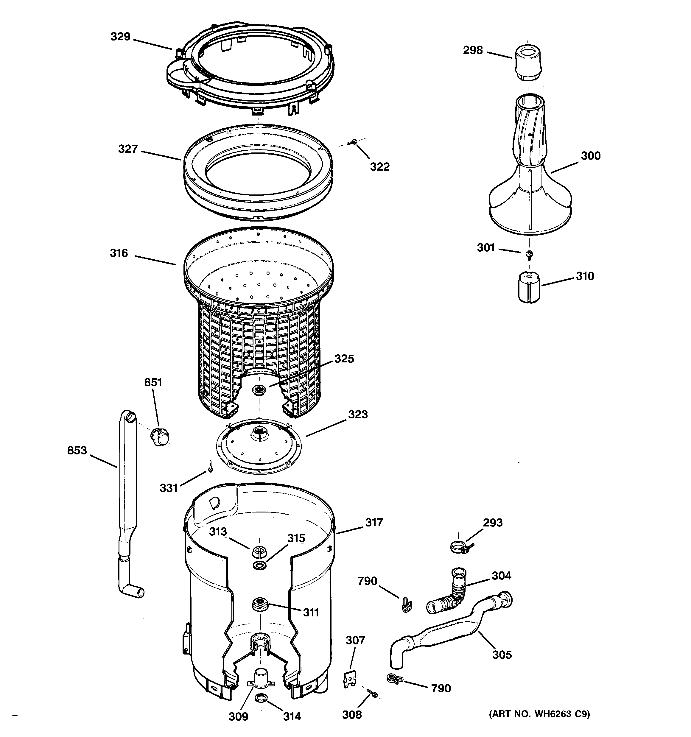 TUB, BASKET & AGITATOR