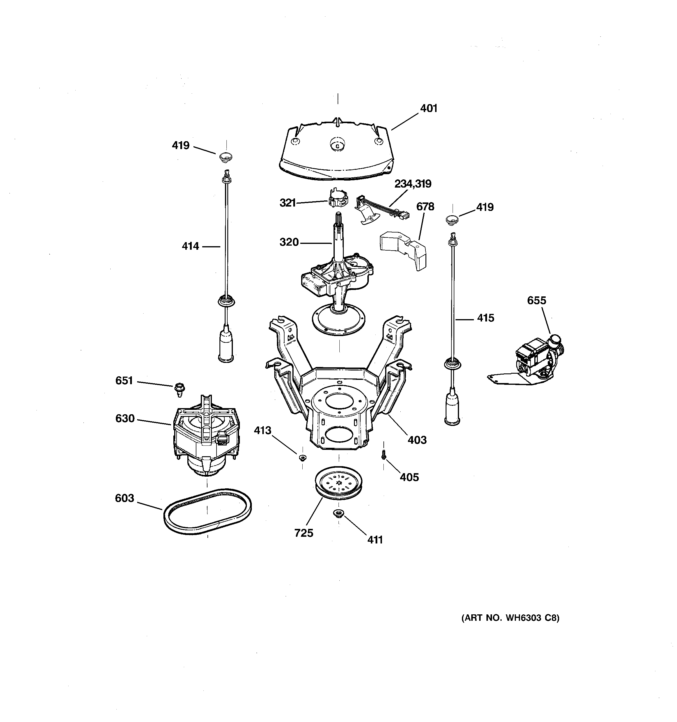 Suspension, pump & drive components