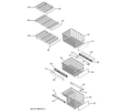 GE PSW26MSWASS freezer shelves diagram