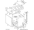 GE WCSR4170G1WW cabinet, cover & front panel diagram