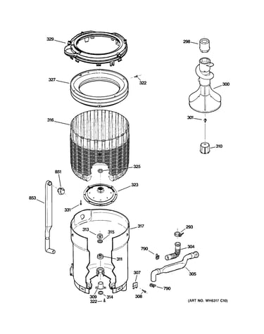 Tub, basket & agitator