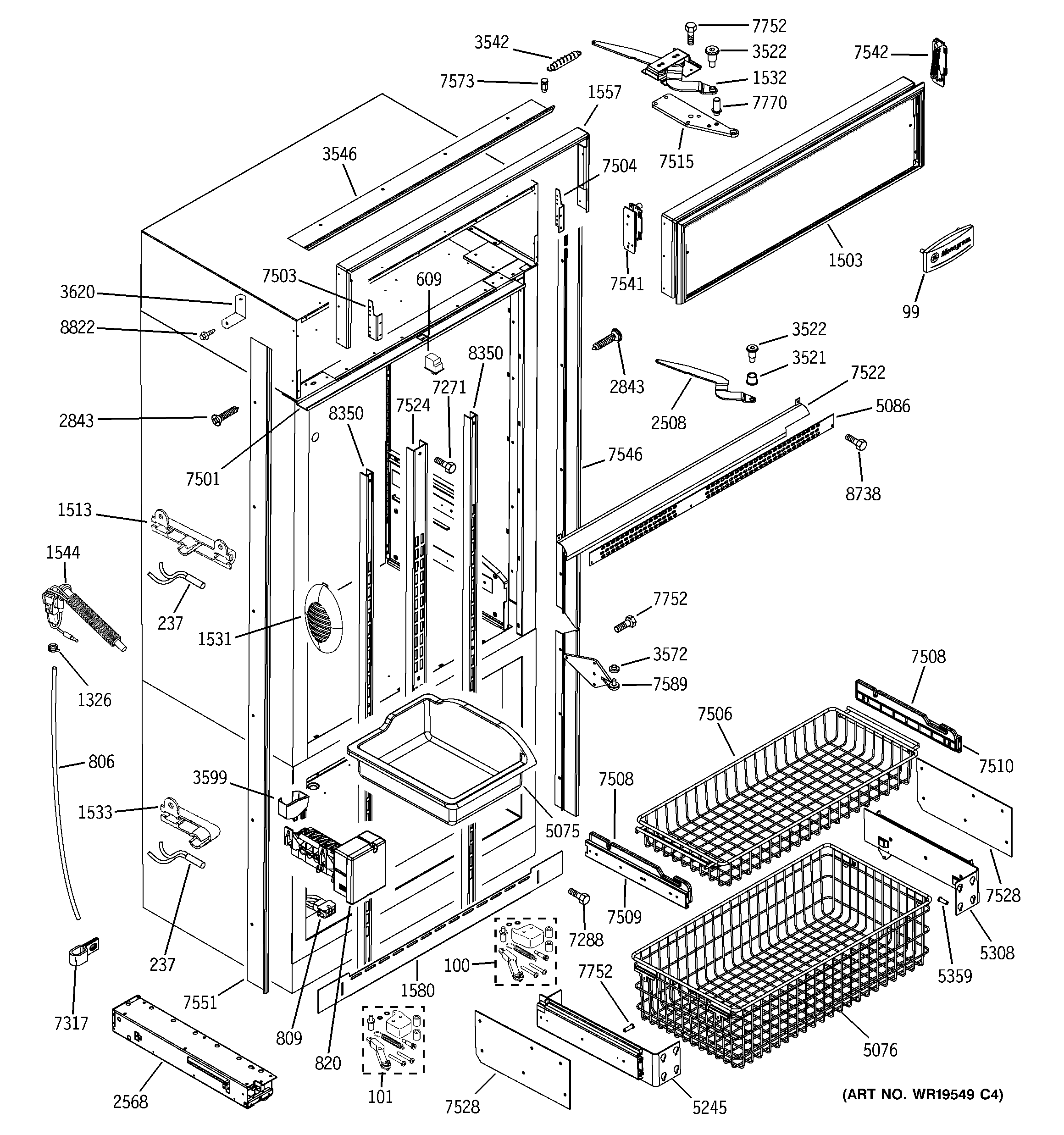 Freezer section, trim & components
