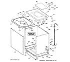 GE WCRD2050H0WC cabinet, cover & front panel diagram