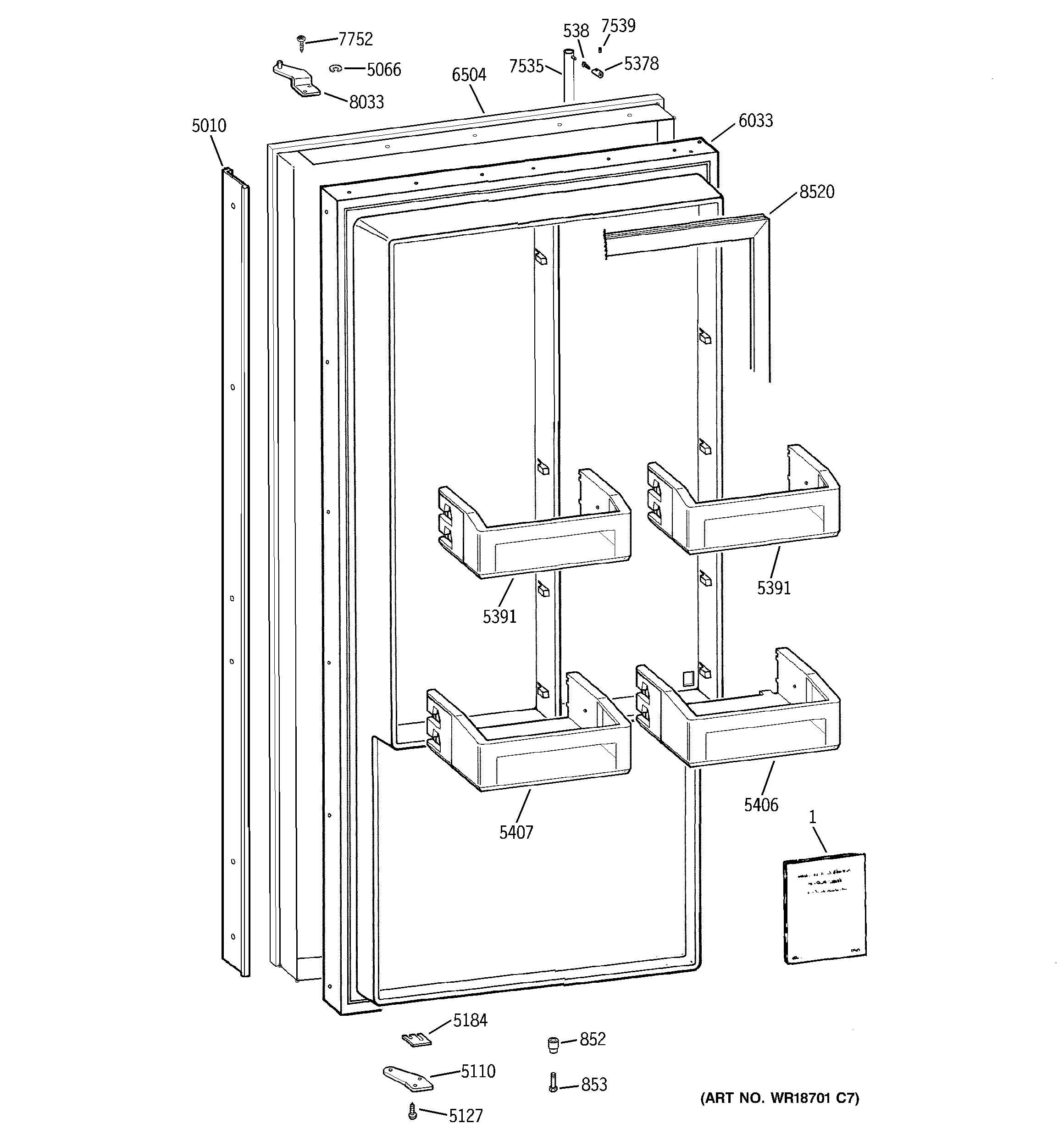 Freezer door