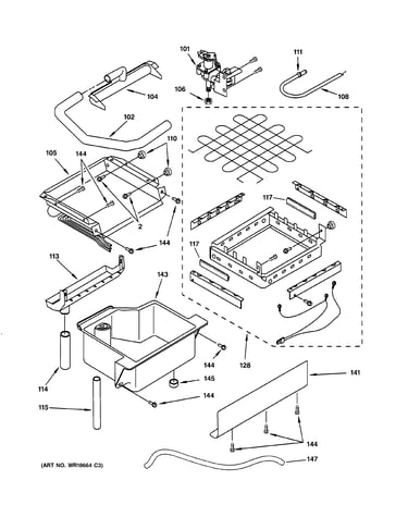 Evaporator, ice cutter grid & water