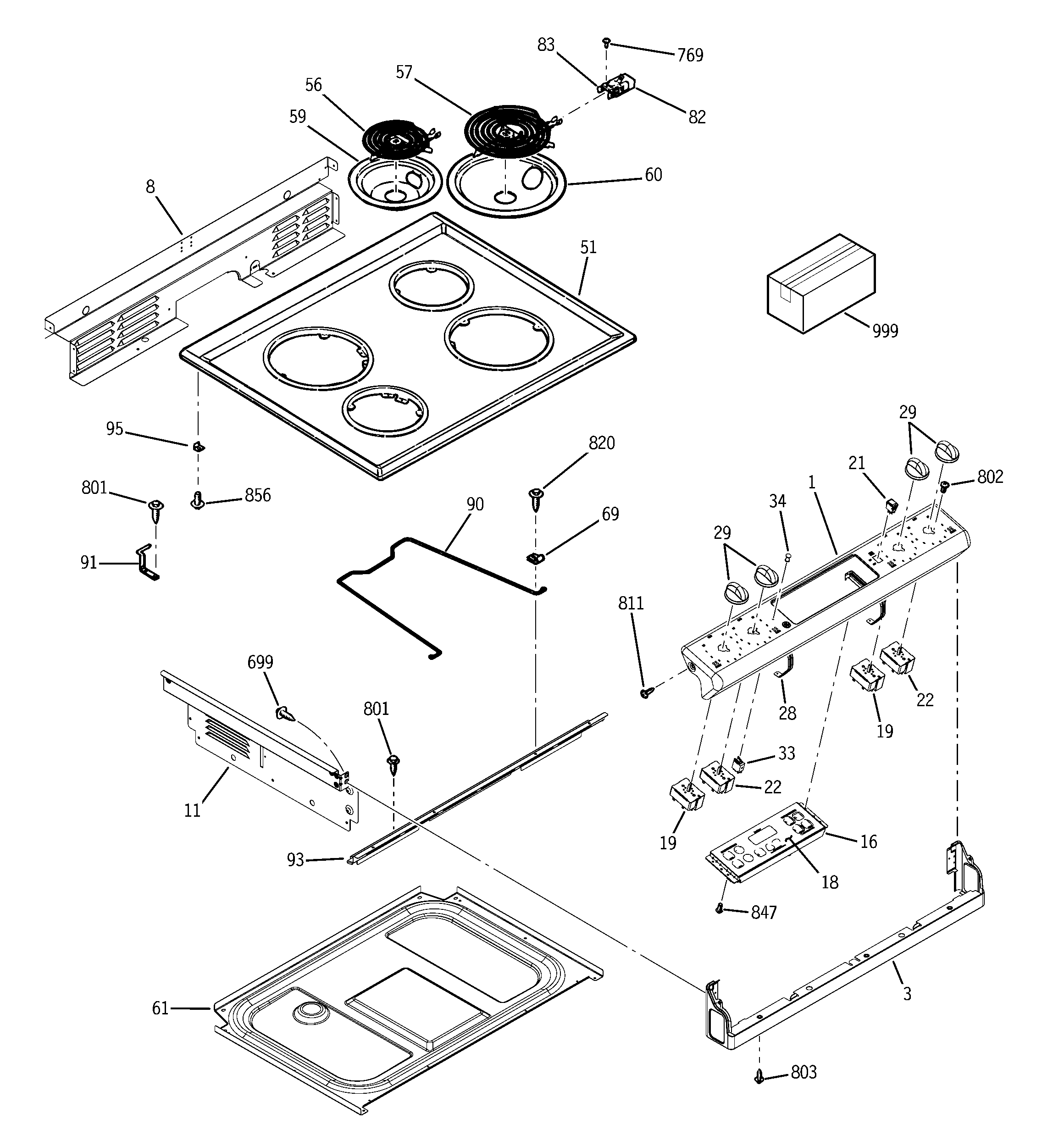 Control panel & cooktop