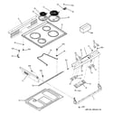 GE JSS28WK3WW control panel & cooktop diagram