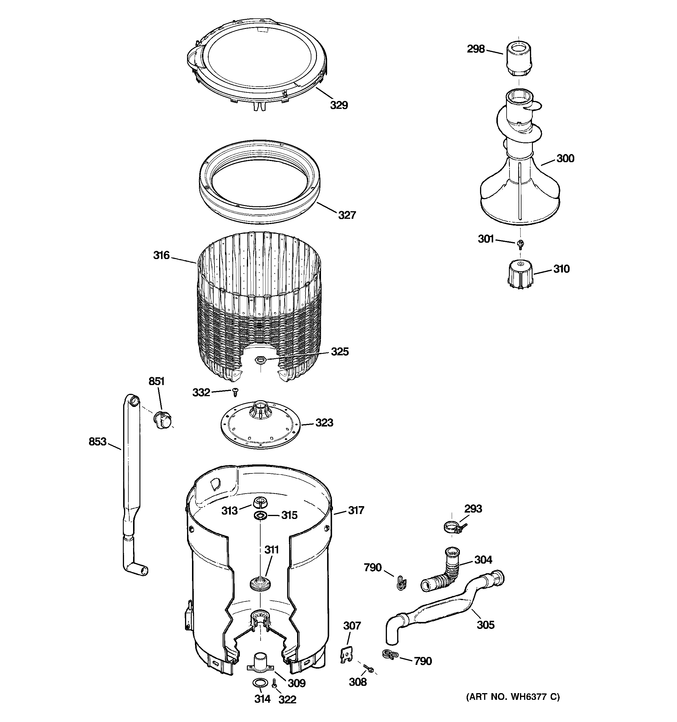 Tub, basket & agitator