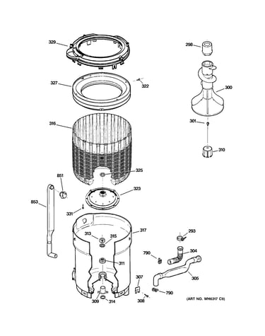 Tub, basket & agitator