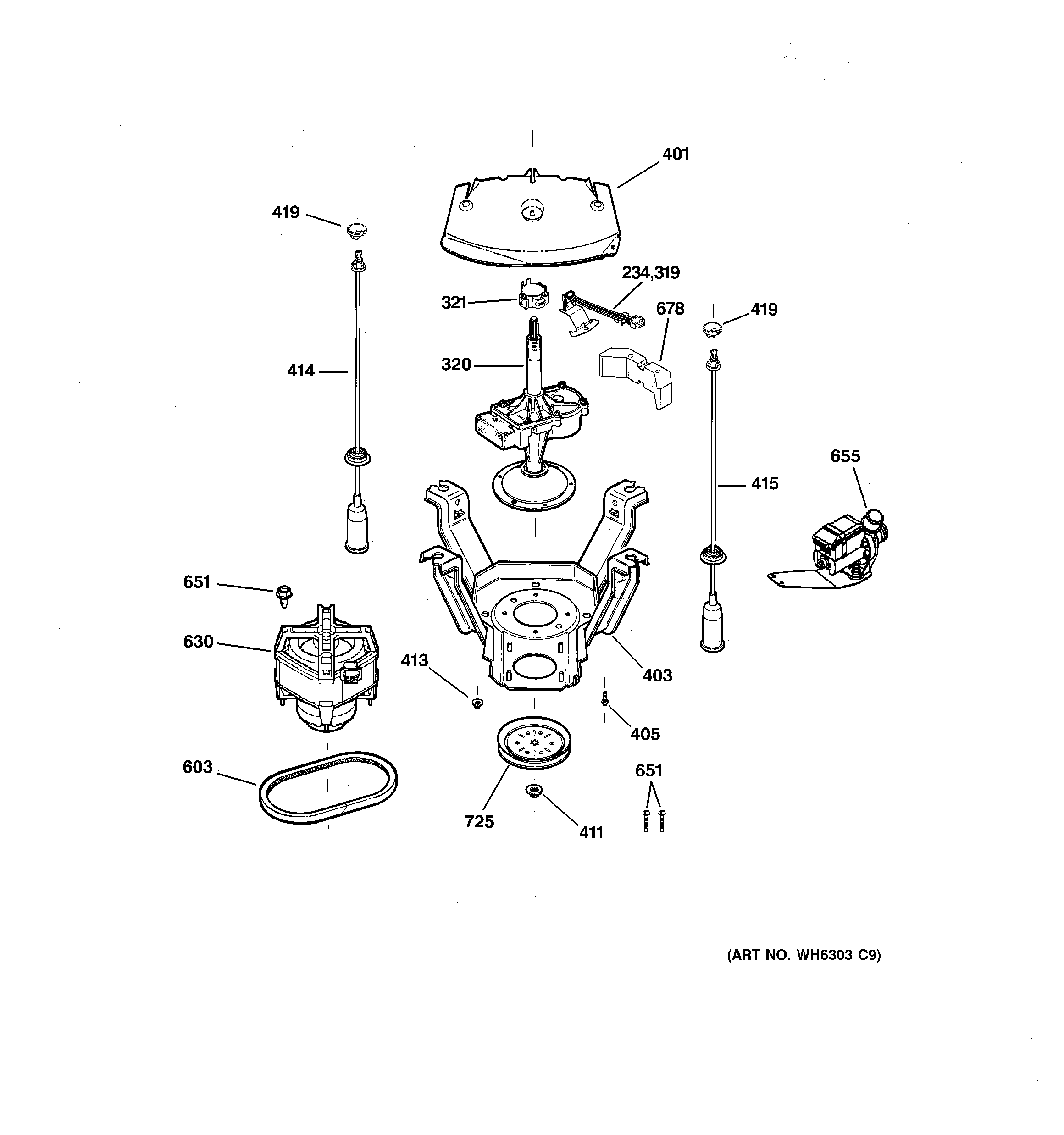 Suspension, pump & drive components