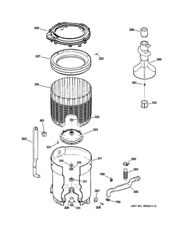 Tub, basket & agitator
