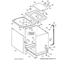 GE WNSE5260D0WW cabinet, cover & front panel diagram