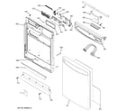 GE PDW7800N00WW escutcheon & door assembly diagram