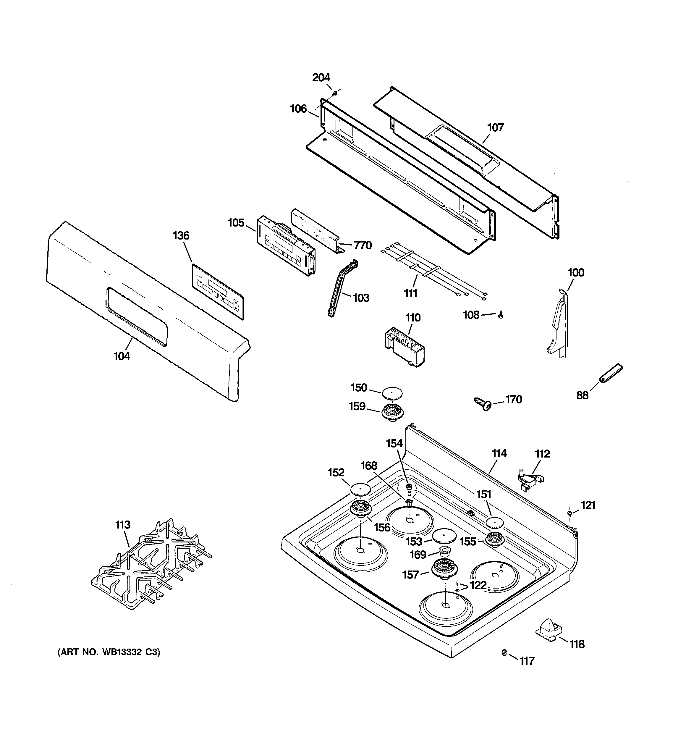 CONTROL PANEL & COOKTOP