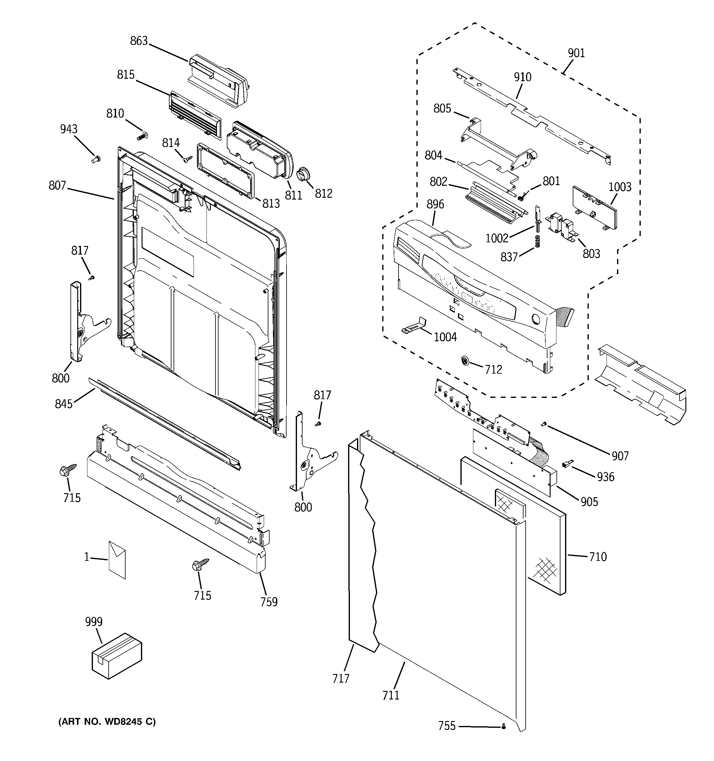 Escutcheon & door assembly