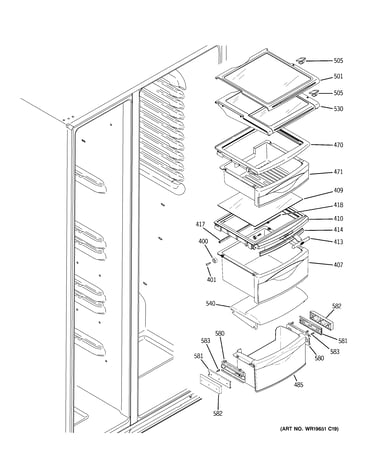 Fresh food shelves