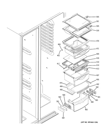 Fresh food shelves