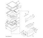 GE PSH25PSTBSV fresh food shelves diagram